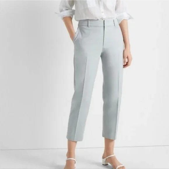 Club Monaco Light Blue Cropped Pants Pockets Women's Size 2 Preppy Beach - Picture 1 of 6